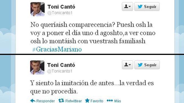 Tuit de Toni Cantó